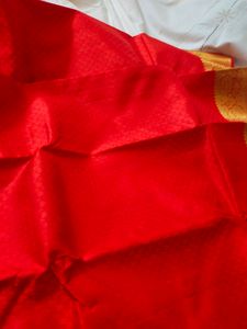 100% Pure Kanchipuram Silk Saree- Bright Red