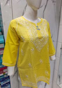 Lakhnavi Hand Embroidery Short Kurti