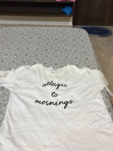 White Graphic Print Tee