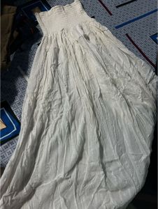 White Tiered Midi Skirt cum Dress