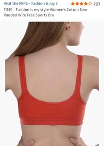 Carrot Red Sports Confy Bra