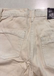 Beige Wide Leg Cargo Pants