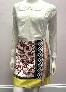 Anthropologie Leifnotes Embroidered Skirt