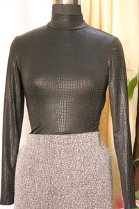 Shein Black Snakeskin Top
