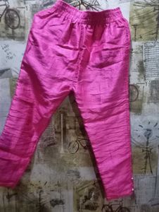 Pink Silk Blend Pants