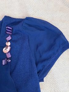 ⊹₊ ⋆ Blue Embellished Shrug ⋆ ₊⊹