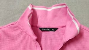 Pink Colour Tshirt With Collar From Zudio