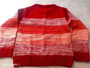 New 5-6 Years Boy&#39;s Tan Chino &amp; Red Sweatshirt