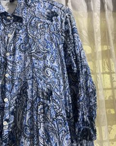 Blue Shirt Dress Paisley Print