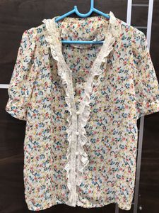 Floral Lace Shirt Top