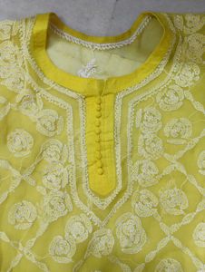 Yellow Embroidered Kurta
