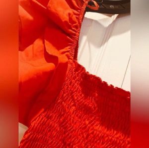 ZARA BRIGHT RED RUFFLED DRESS