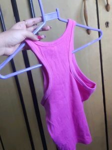 Pink Sleeveless Crop Top