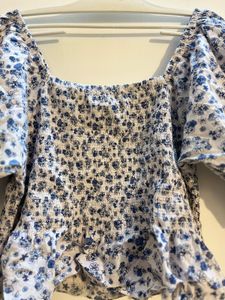 White Smocked Top