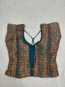 Teal &amp; Red Lehenga Set