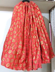 Red &amp; Gold Brocade Skirt