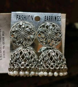 Oxidised Jhumka Earrings