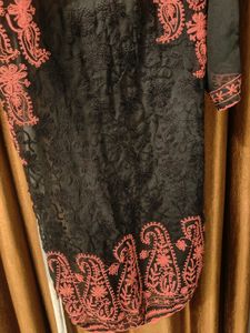 Black Womens Lucknowi Kurti