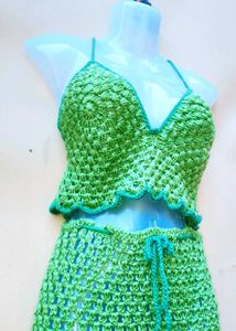 Crocheted Co-Ord Set, Skirt And Top