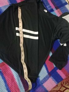 black new top sleeves stripes white