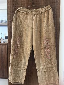 Floral Embroidered Pant Set