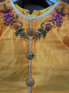 Embroidered Lehenga With Banarasi skirt