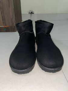 Suede Fur Boots Ankle Length