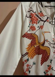 Crepe Jacket With Chinese Design