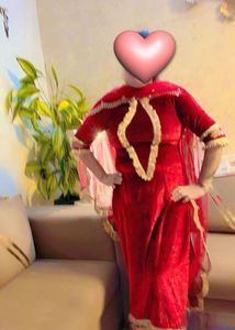 Red Velvet Salwar Kameez Suit
