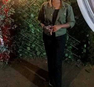 Olive Green Denim Jacket women