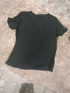 Black T-shirt with Mesh Panels