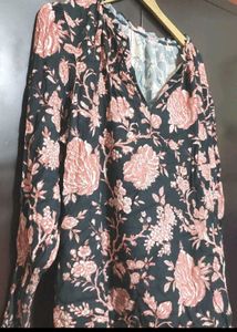 Black Top Floral Print For Girl Or Woman 42 Bust
