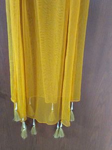 Yellow Embroidered Kurta and sharara with dupatta