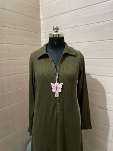 old navy imported Olive Knit Midi Dress