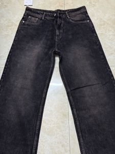 Wide Leg Black Jeans 32