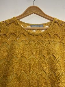 Mustard Lace Mini Dress