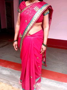 VIDYA EMBROIDERED NET SAREE with( B.)