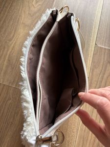 White Fur Sling Bag