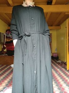 Elegant Black front open Abaya