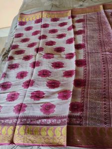 Pink Paisley Saree