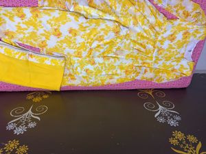 Beautiful yellow printed, Anarkali dress