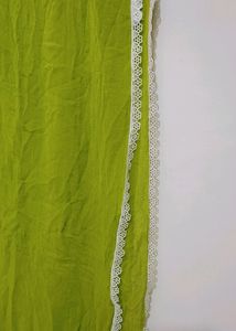 Green Dupatta White Lace