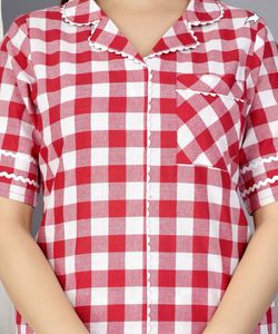 Pinteresty Red Checkered Pajama Set
