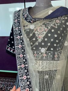 Black Velvet Embellished Lehenga