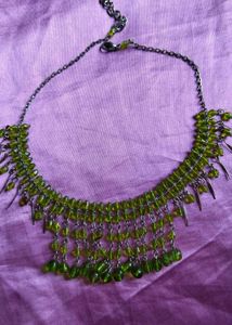 Green Beaded Statement Necklace