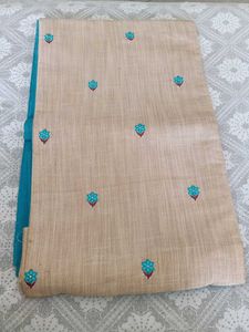 Suit Material Beige And Blue
