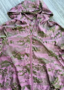 Pink Patterned Hoodie