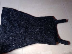 Black Buttoned A-Line Dress