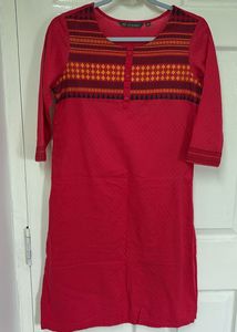 Straight Kurta-Red