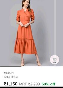 (Plus S)Flirty &amp; Fabulous Orange Tiered Wrap Dress